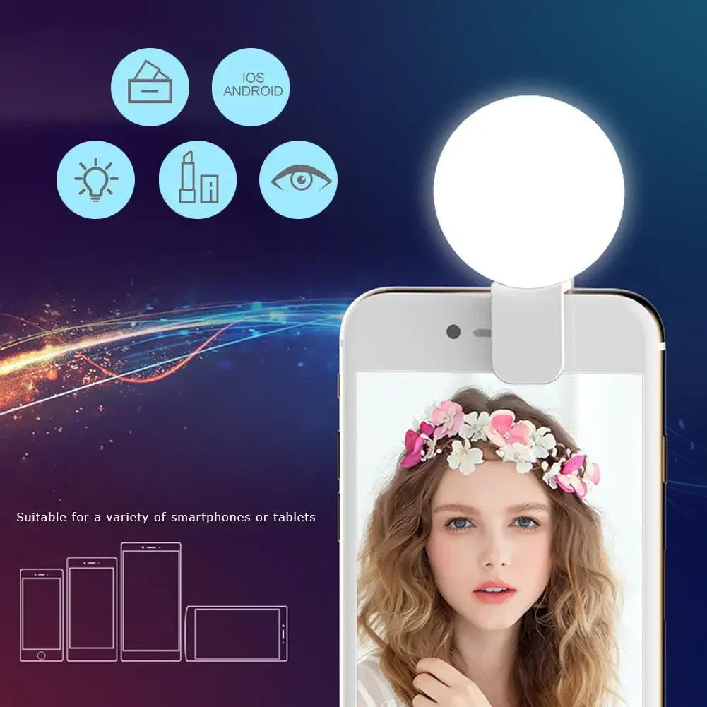 NOX GlowClip – Aro de Luz LED Recargable con Clip para Selfies y Videos