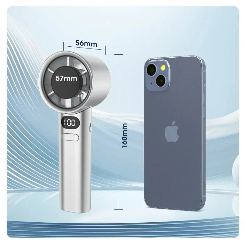 NOX BreezeMini – Ventilador de Mano Silencioso 4 Velocidades con Display de Batería