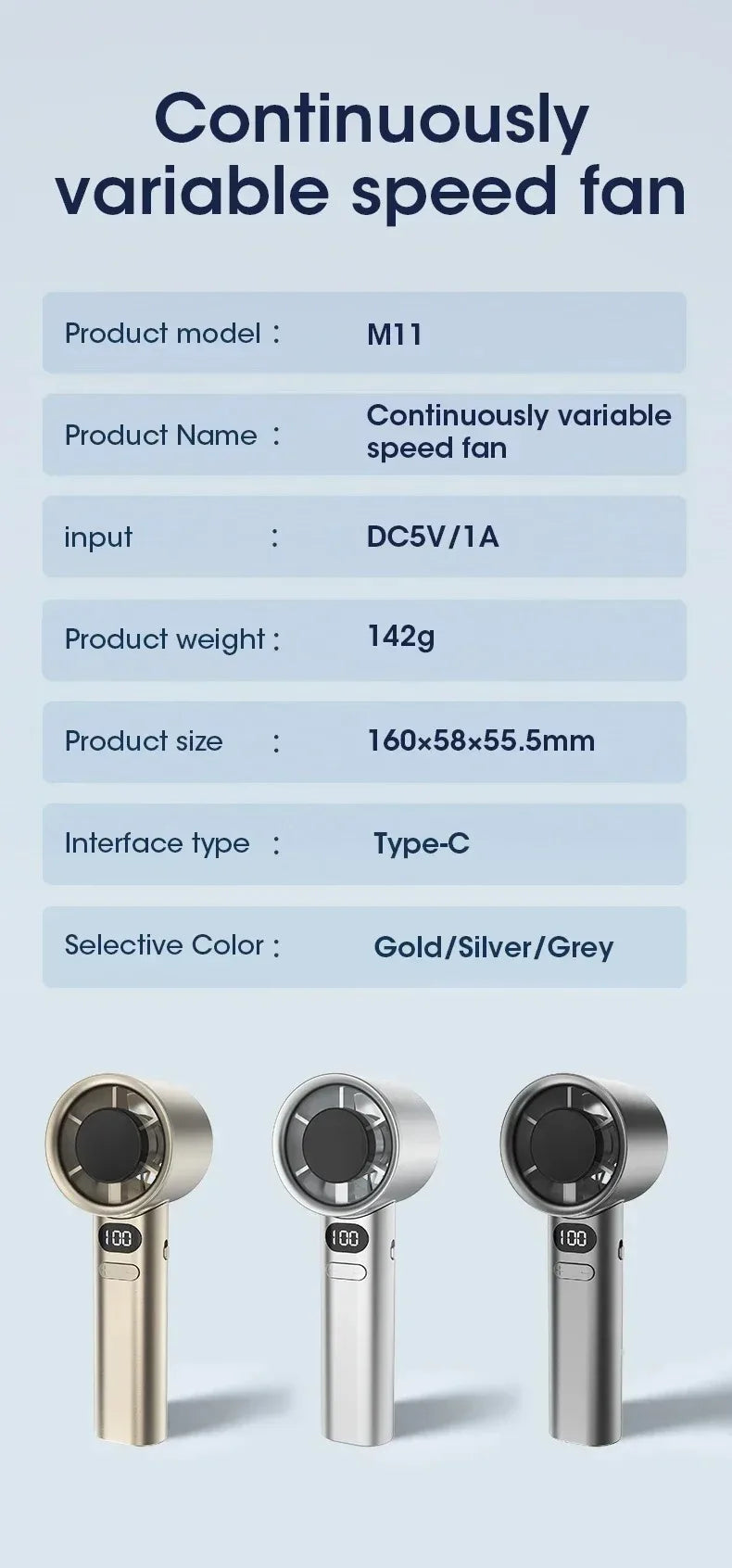 NOX BreezeMini – Ventilador de Mano Silencioso 4 Velocidades con Display de Batería