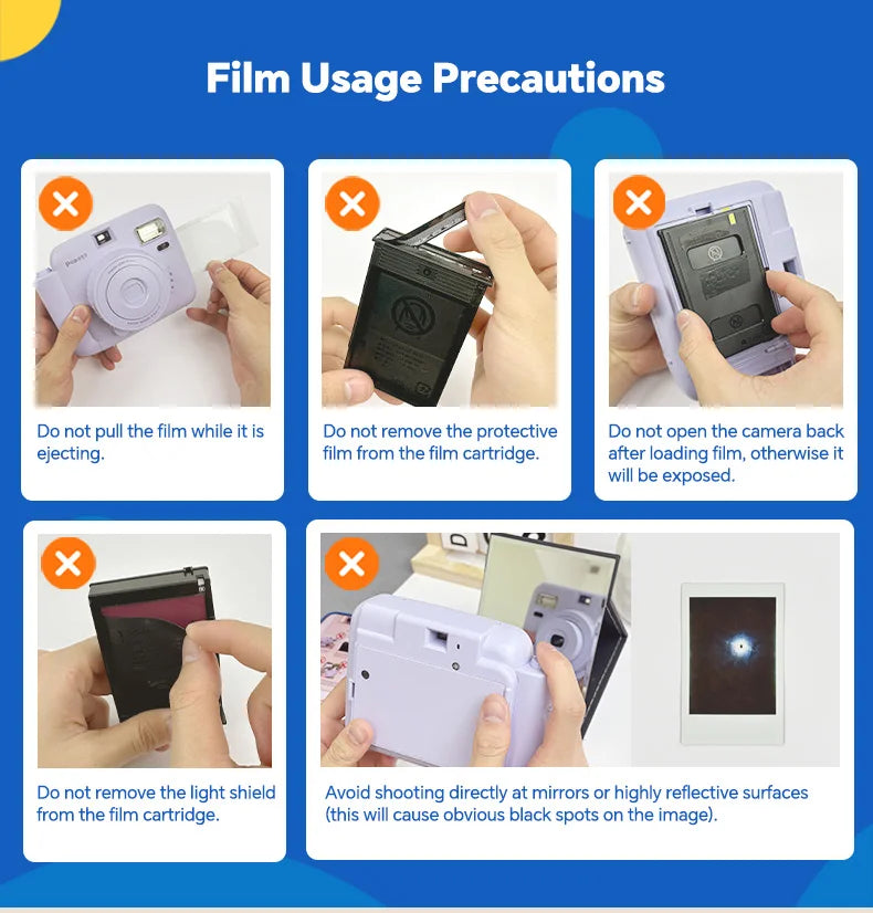 NOX FilmCam Pastel – Cámara Instantánea Analógica Estilo Vintage para Fujifilm Instax Mini