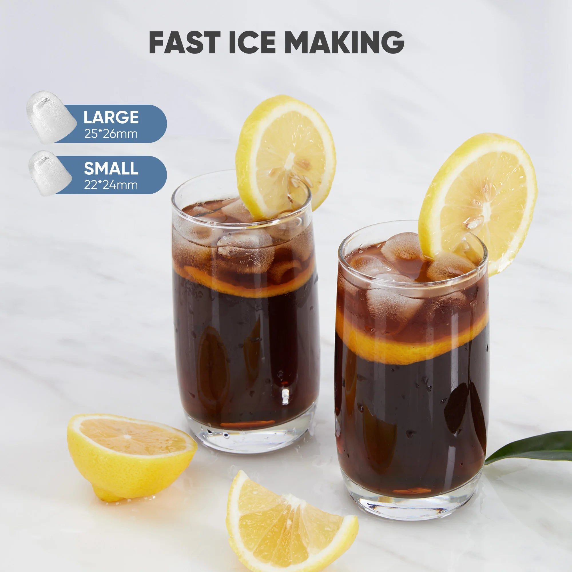 Máquina de Hielo Portátil – 9 Cubos Listos en 6 Minutos, Silenciosa y Compacta