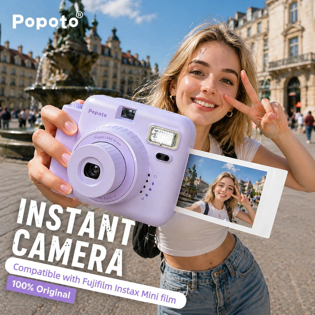 NOX FilmCam Pastel – Cámara Instantánea Analógica Estilo Vintage para Fujifilm Instax Mini