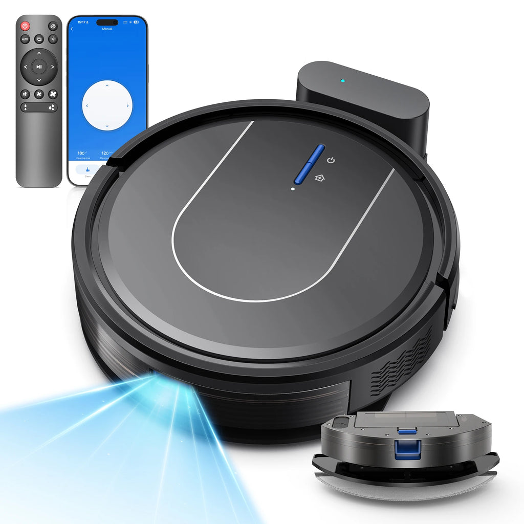 NOX RoboVac E2 – Robot Aspiradora 3 en 1 5000Pa con Mopa, Carga Automática y Control WiFi/Alexa