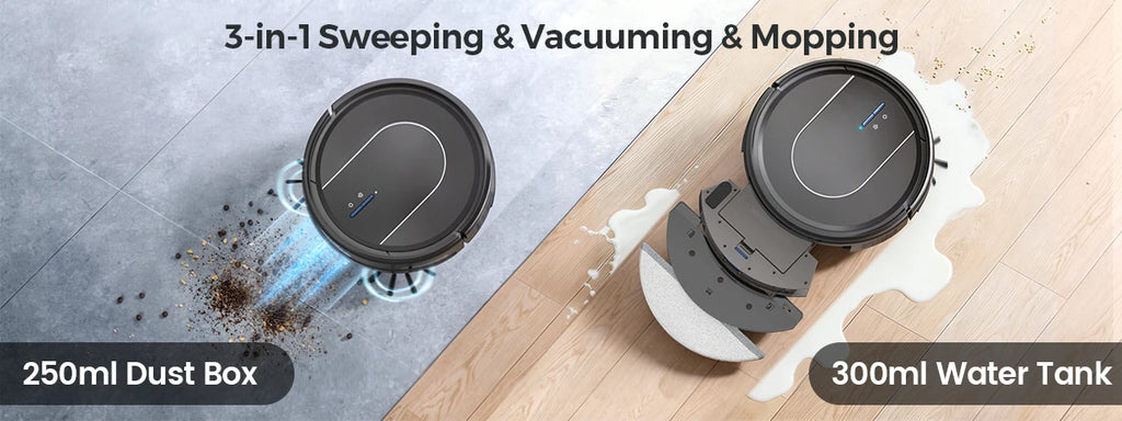 NOX RoboVac E2 – Robot Aspiradora 3 en 1 5000Pa con Mopa, Carga Automática y Control WiFi/Alexa
