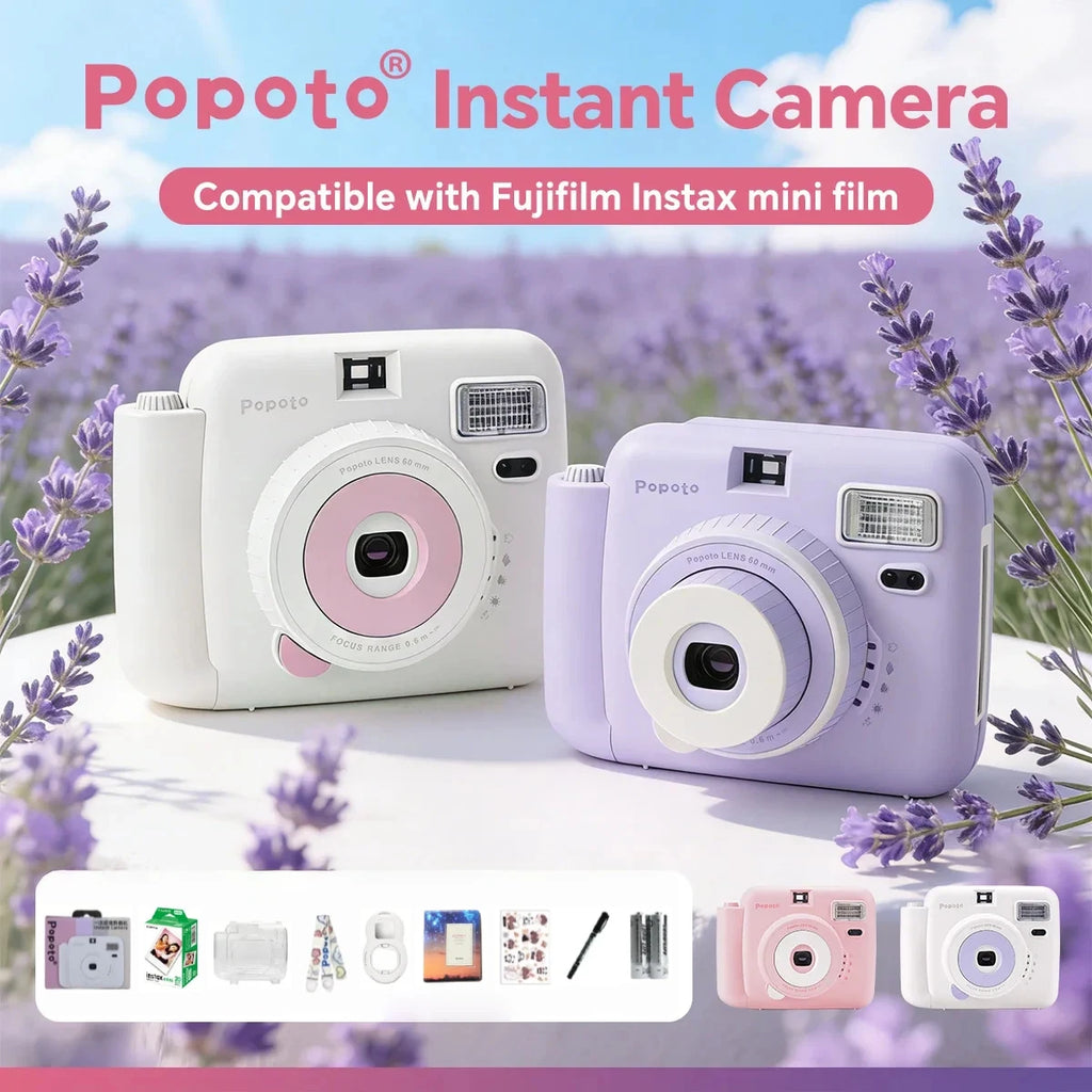 NOX FilmCam Pastel – Cámara Instantánea Analógica Estilo Vintage para Fujifilm Instax Mini