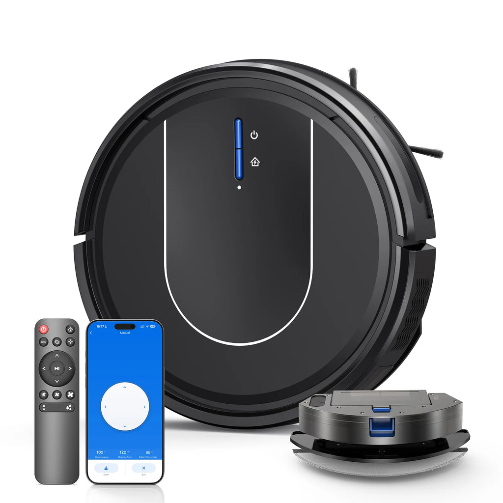 NOX RoboVac E2 – Robot Aspiradora 3 en 1 5000Pa con Mopa, Carga Automática y Control WiFi/Alexa