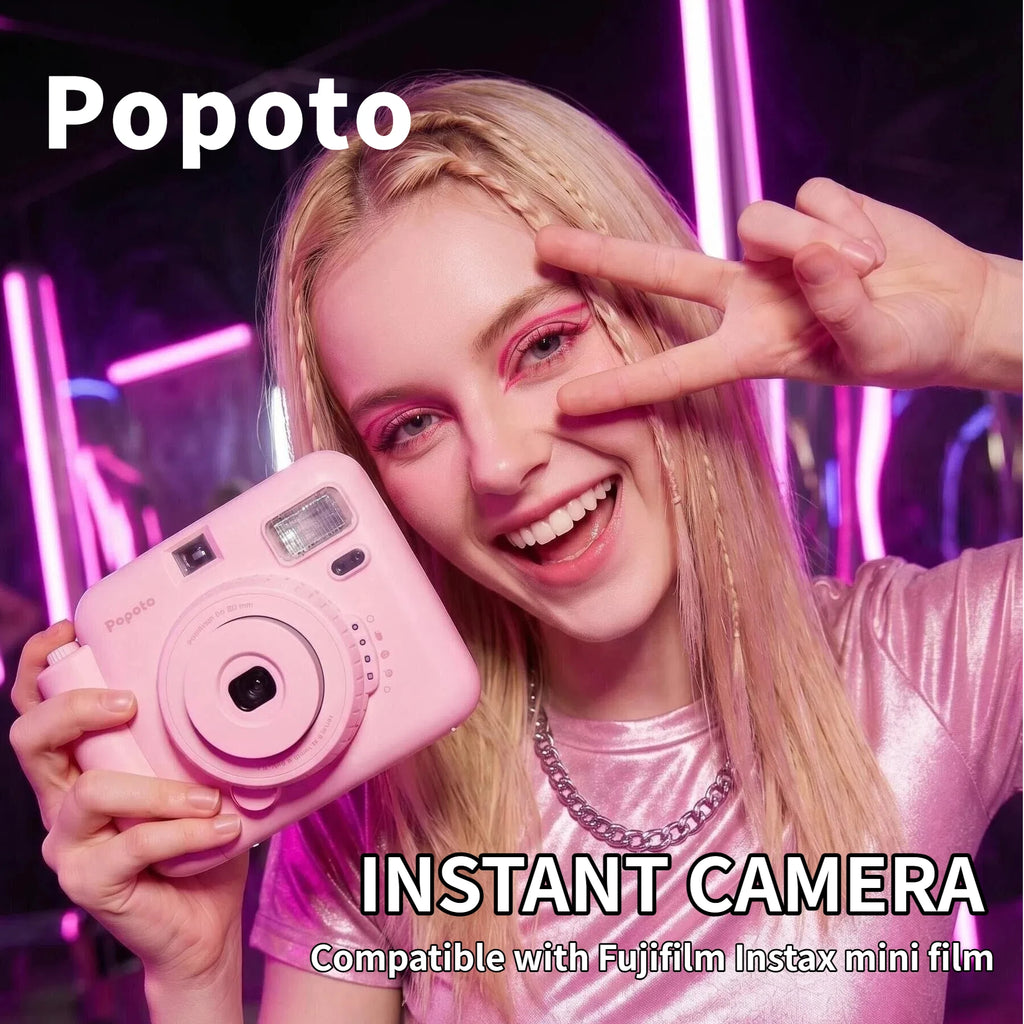 NOX FilmCam Pastel – Cámara Instantánea Analógica Estilo Vintage para Fujifilm Instax Mini