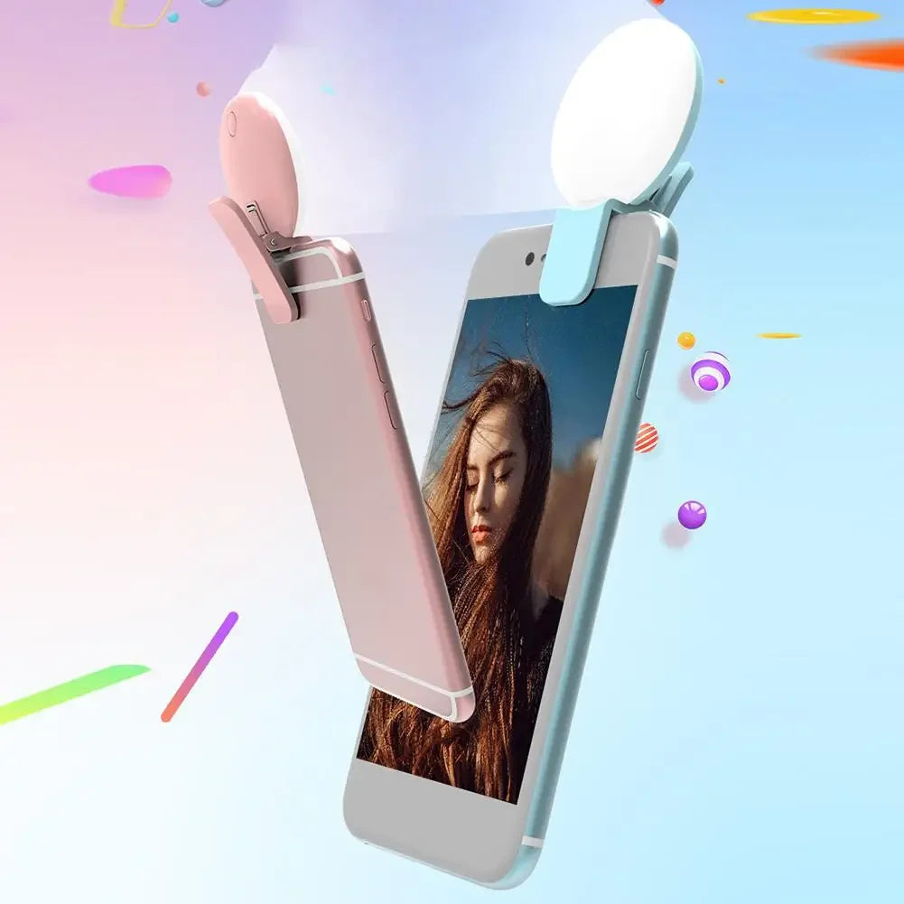 NOX GlowClip – Aro de Luz LED Recargable con Clip para Selfies y Videos