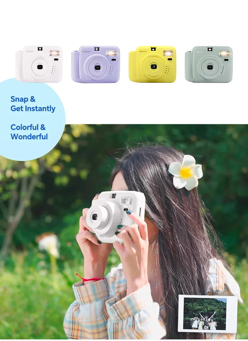 NOX FilmCam Pastel – Cámara Instantánea Analógica Estilo Vintage para Fujifilm Instax Mini