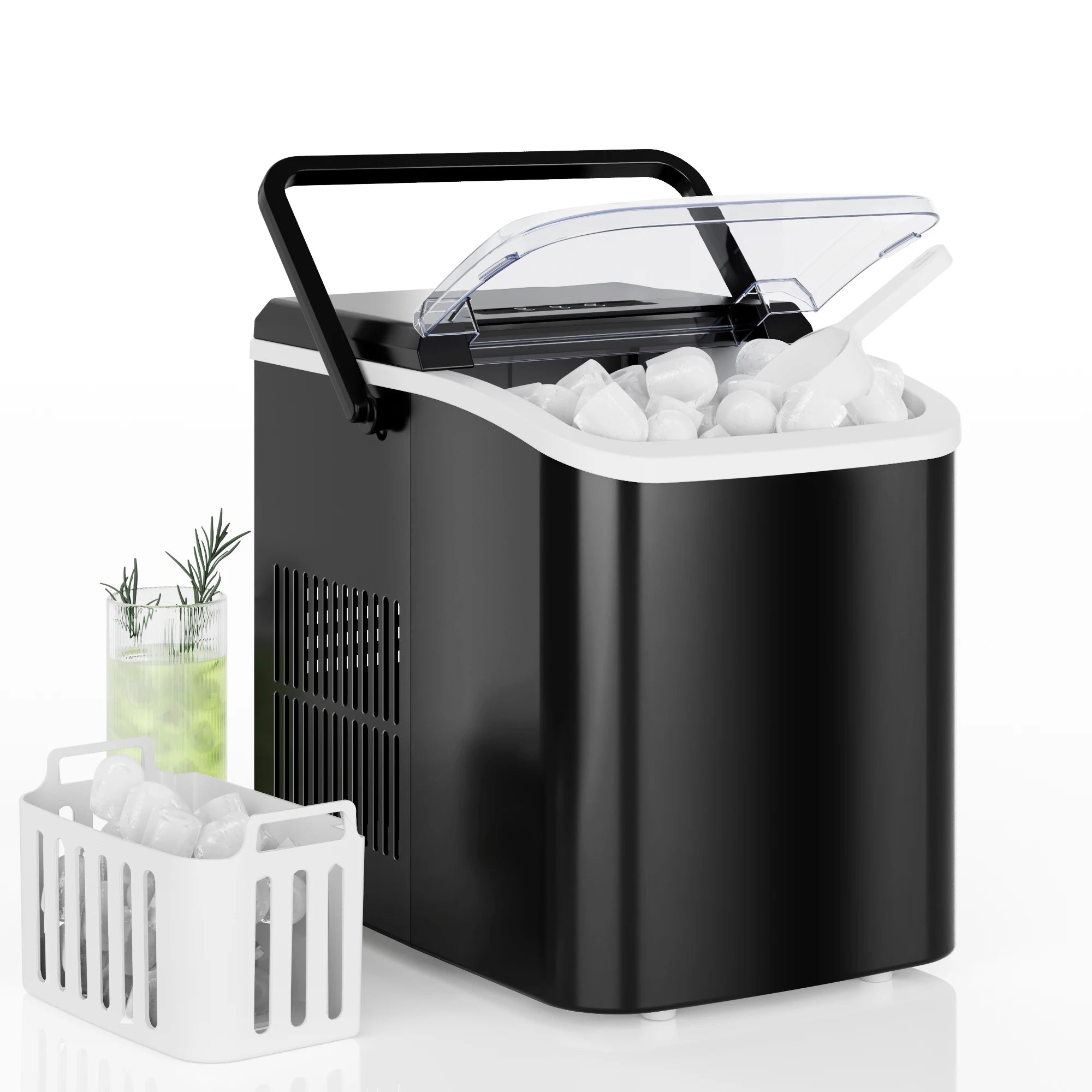 Máquina de Hielo Portátil – 9 Cubos Listos en 6 Minutos, Silenciosa y Compacta