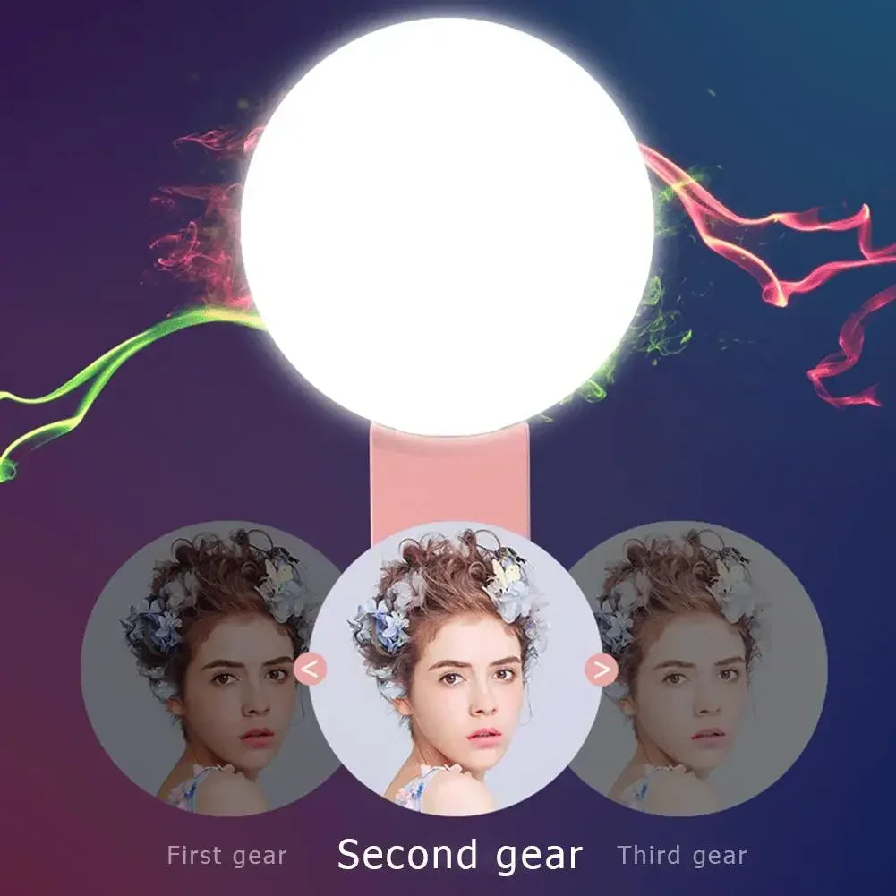 NOX GlowClip – Aro de Luz LED Recargable con Clip para Selfies y Videos