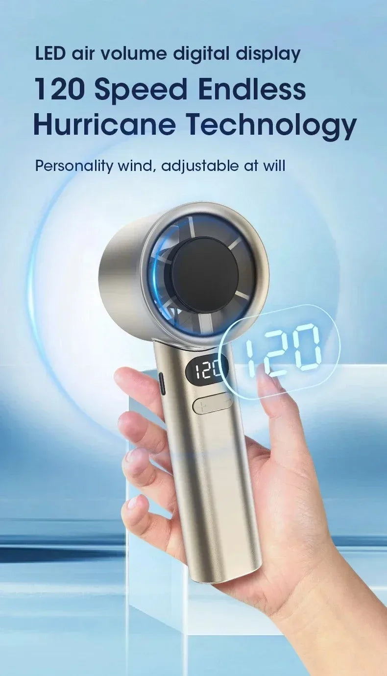 NOX BreezeMini – Ventilador de Mano Silencioso 4 Velocidades con Display de Batería