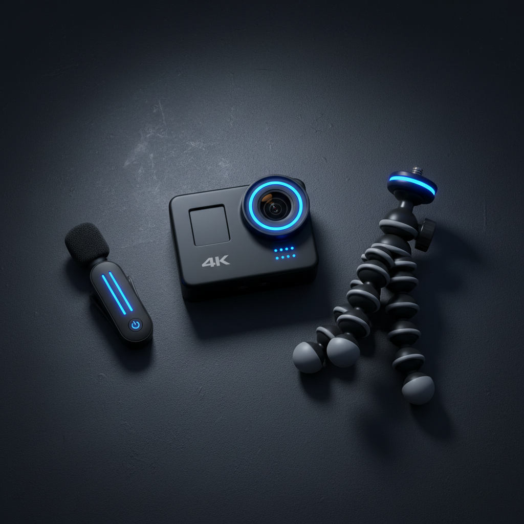 NOX Creator Kit – Cámara 4K + Micrófono Lavalier + Trípode Flexible