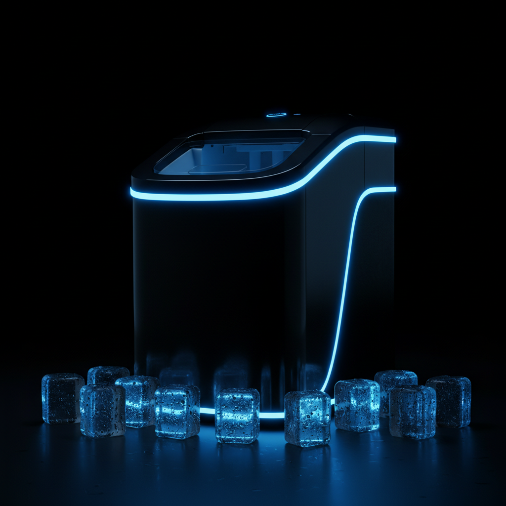 Máquina de Hielo Portátil – Fondo Negro NOX